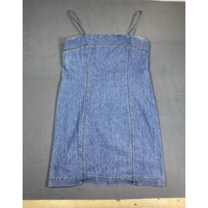 Vintage Lauren Jeans Co. Ralph Lauren Y2K Strap Denim Dress Act Size 10/12 Women